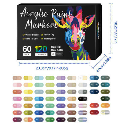 Double-headed two-color acrylic marker pen