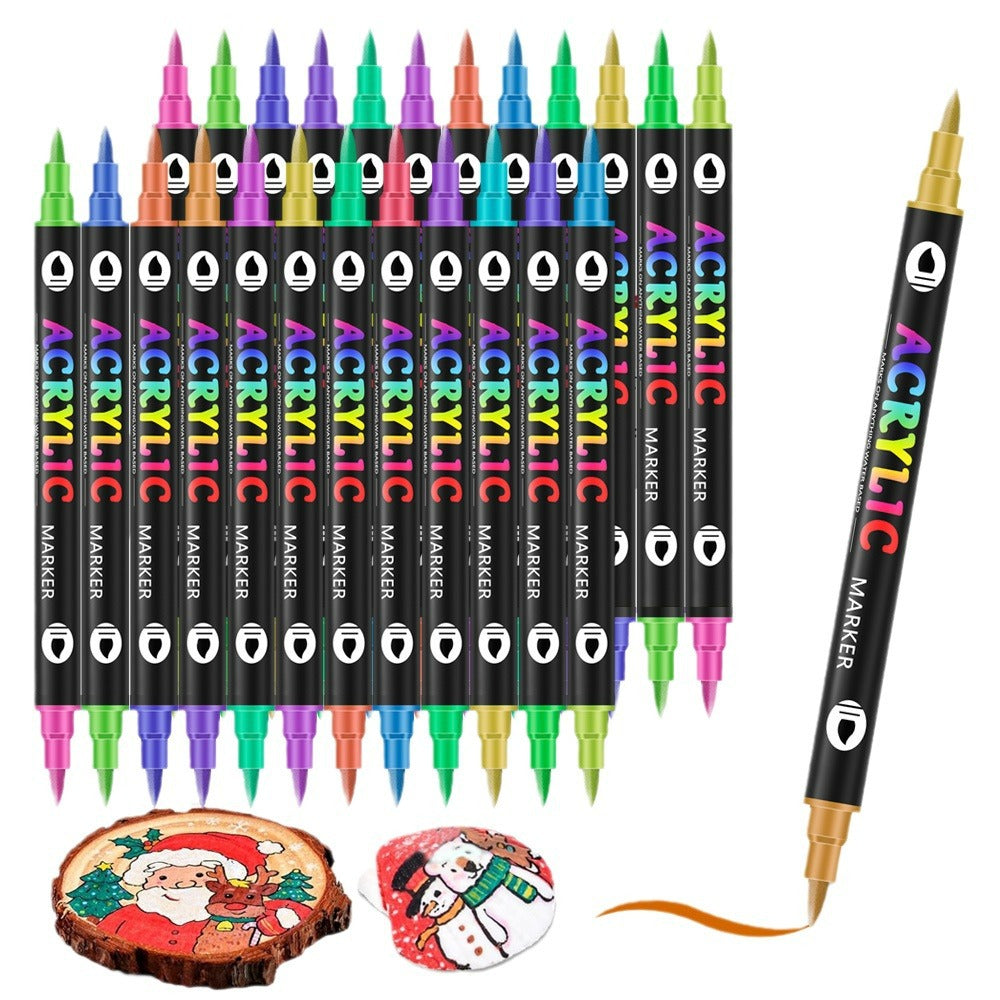 Double-headed two-color acrylic marker pen