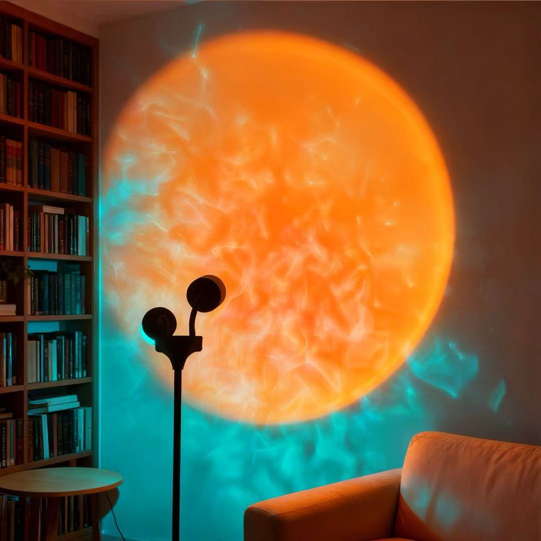 Double-headed water ripple ambient light with adjustable brightness
