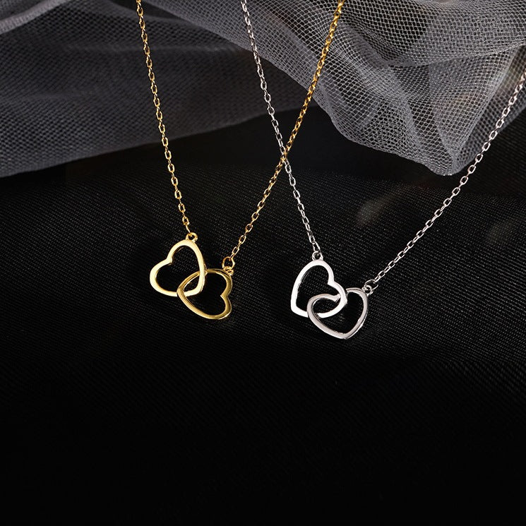 Double Heart Adjustable Necklace