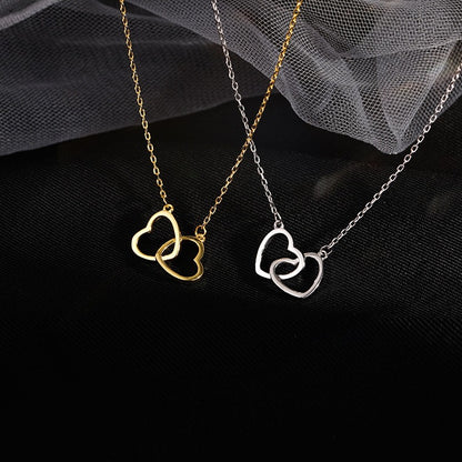 Double Heart Adjustable Necklace