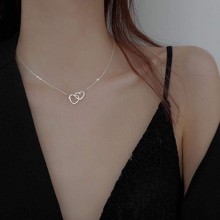 Double Heart Adjustable Necklace
