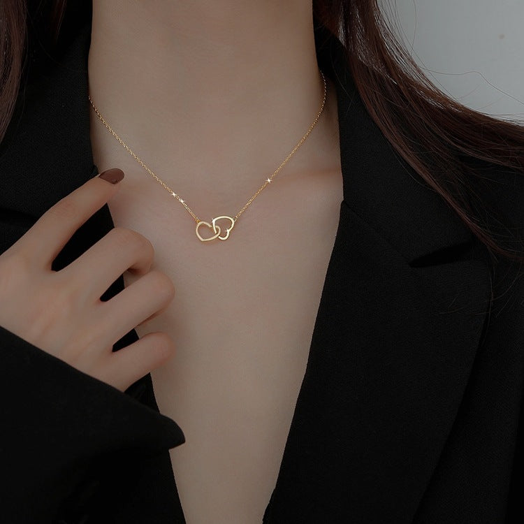 Double Heart Adjustable Necklace
