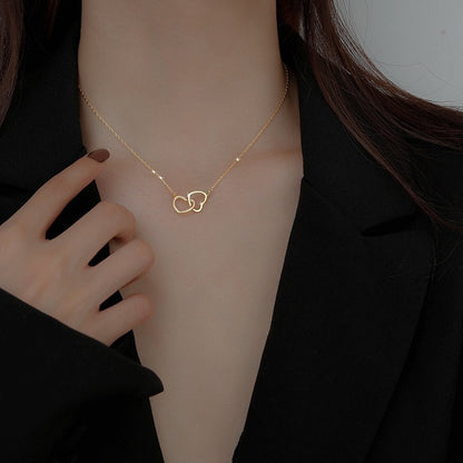 Double Heart Adjustable Necklace