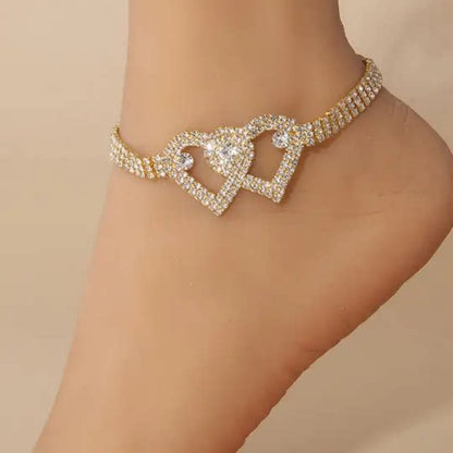 Double Heart Anklet