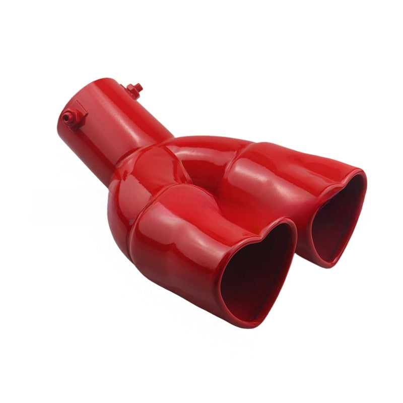 Double Heart Car Exhaust Tip Stainless Steel Muffler