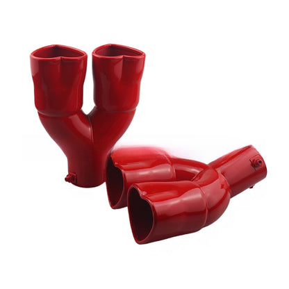 Double Heart Car Exhaust Tip Stainless Steel Muffler