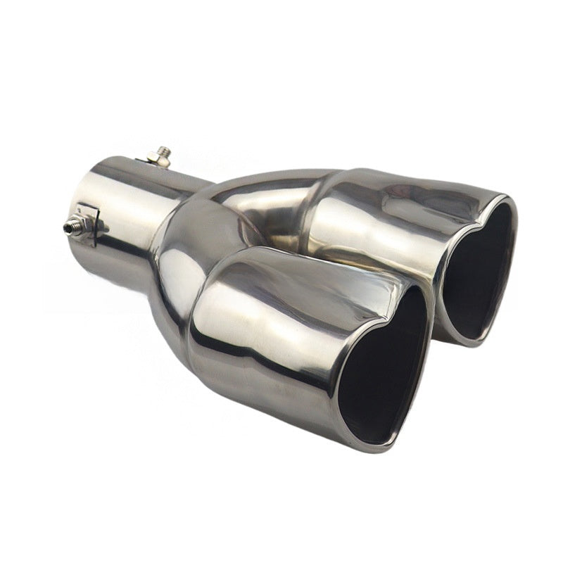 Double Heart Car Exhaust Tip Stainless Steel Muffler