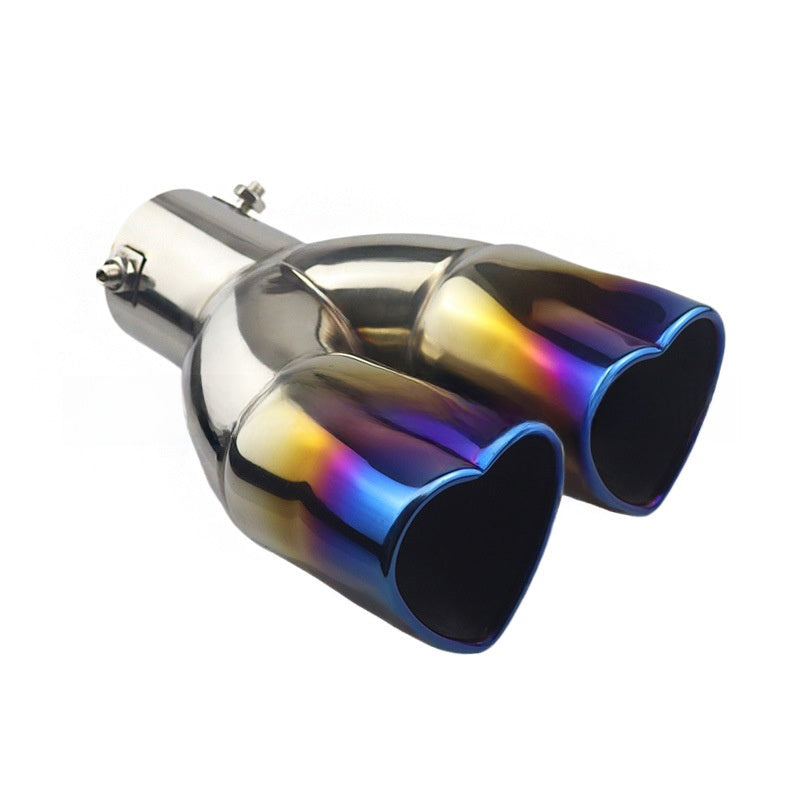 Double Heart Car Exhaust Tip Stainless Steel Muffler