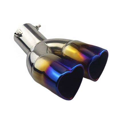Double Heart Car Exhaust Tip Stainless Steel Muffler