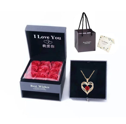Double Heart Gemstone Necklace