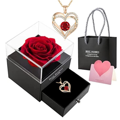 Double Heart Gemstone Necklace