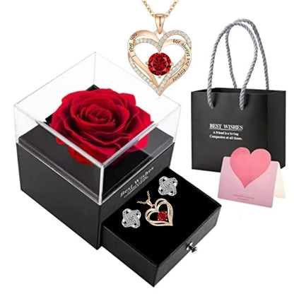 Double Heart Gemstone Necklace