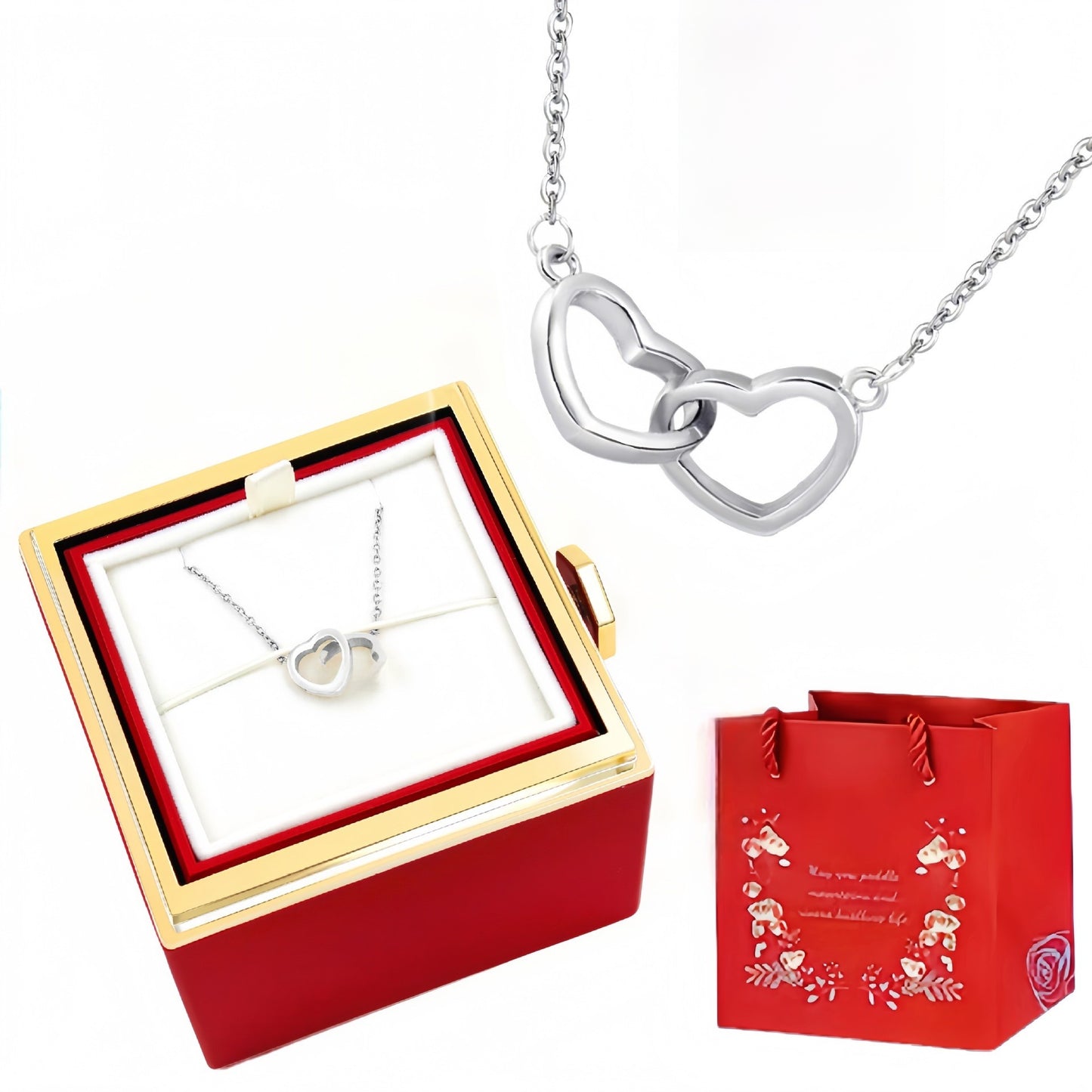 Double Heart Shape Stainless Steel Necklace