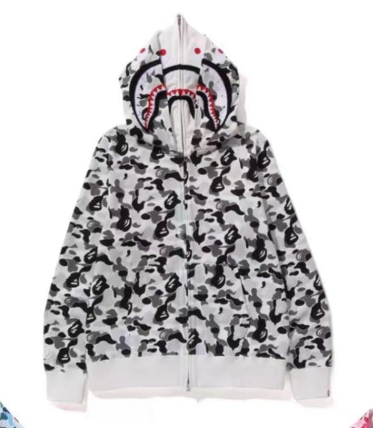 Double Hood Cotton Embroidered Streetwear Jacket