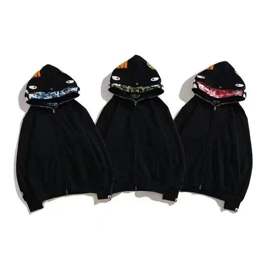 Double Hood Cotton Embroidered Streetwear Jacket