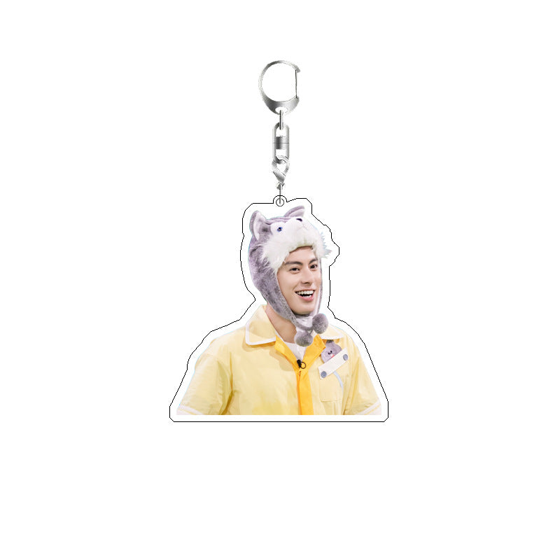 Double Layer Acrylic Keychain Backpack Pendant