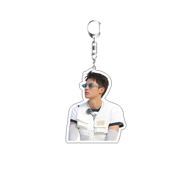 Double Layer Acrylic Keychain Backpack Pendant