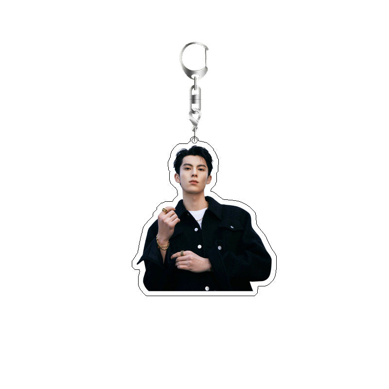 Double Layer Acrylic Keychain Backpack Pendant
