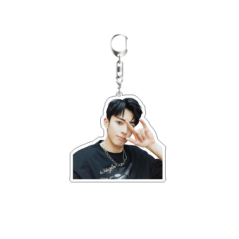 Double Layer Acrylic Keychain Backpack Pendant