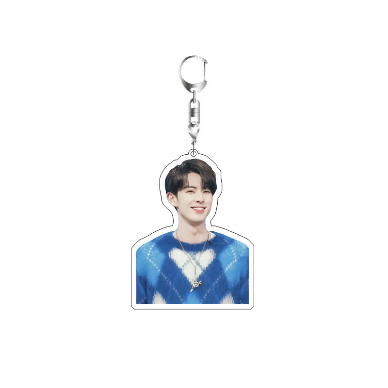 Double Layer Acrylic Keychain Backpack Pendant