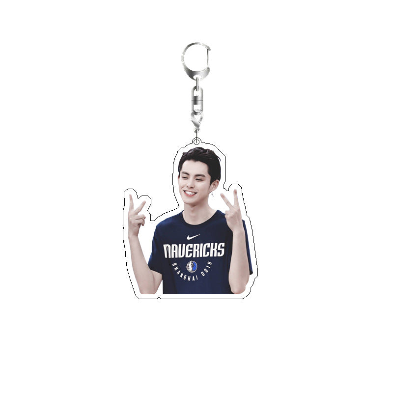 Double Layer Acrylic Keychain Backpack Pendant