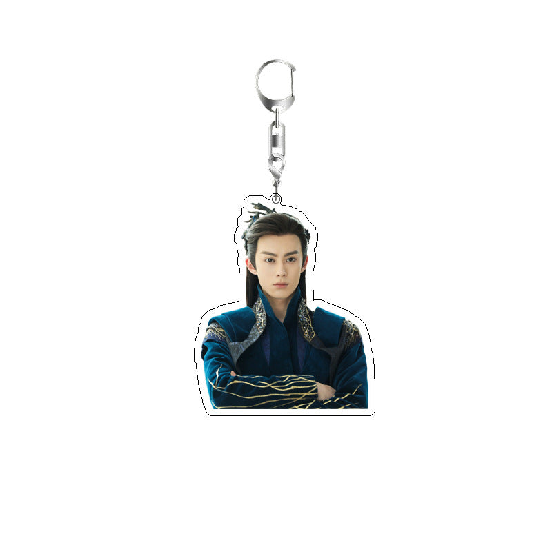 Double Layer Acrylic Keychain Backpack Pendant