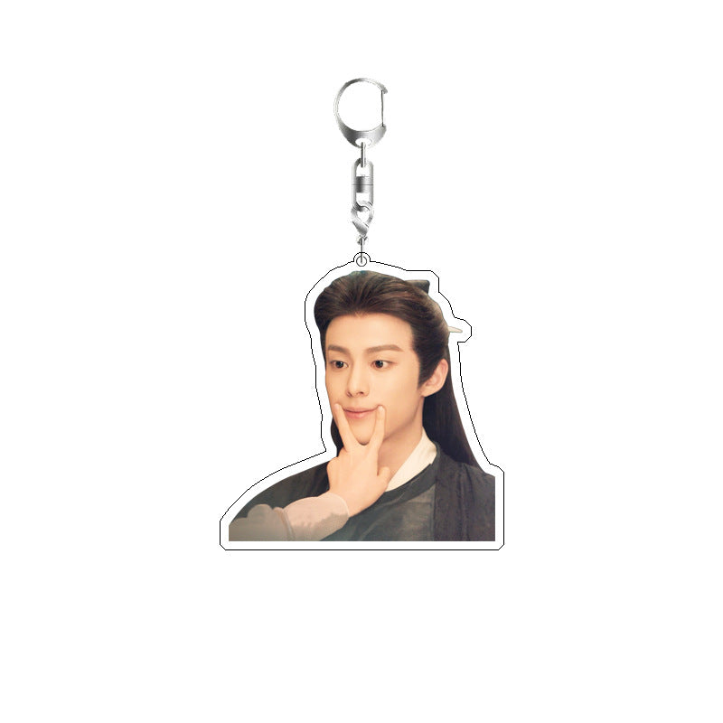 Double Layer Acrylic Keychain Backpack Pendant