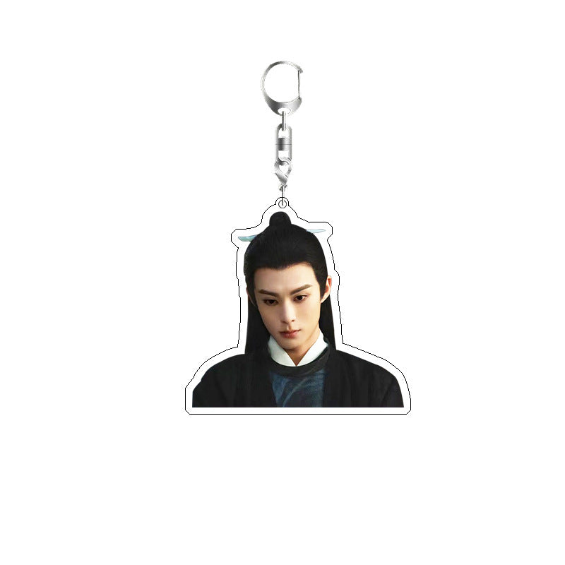 Double Layer Acrylic Keychain Backpack Pendant