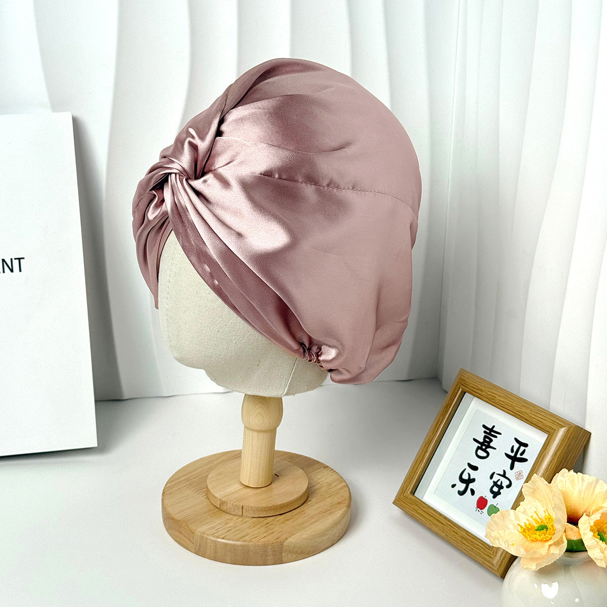 Double-Layer Adjustable Satin Imitation Silk Hair Care Cap