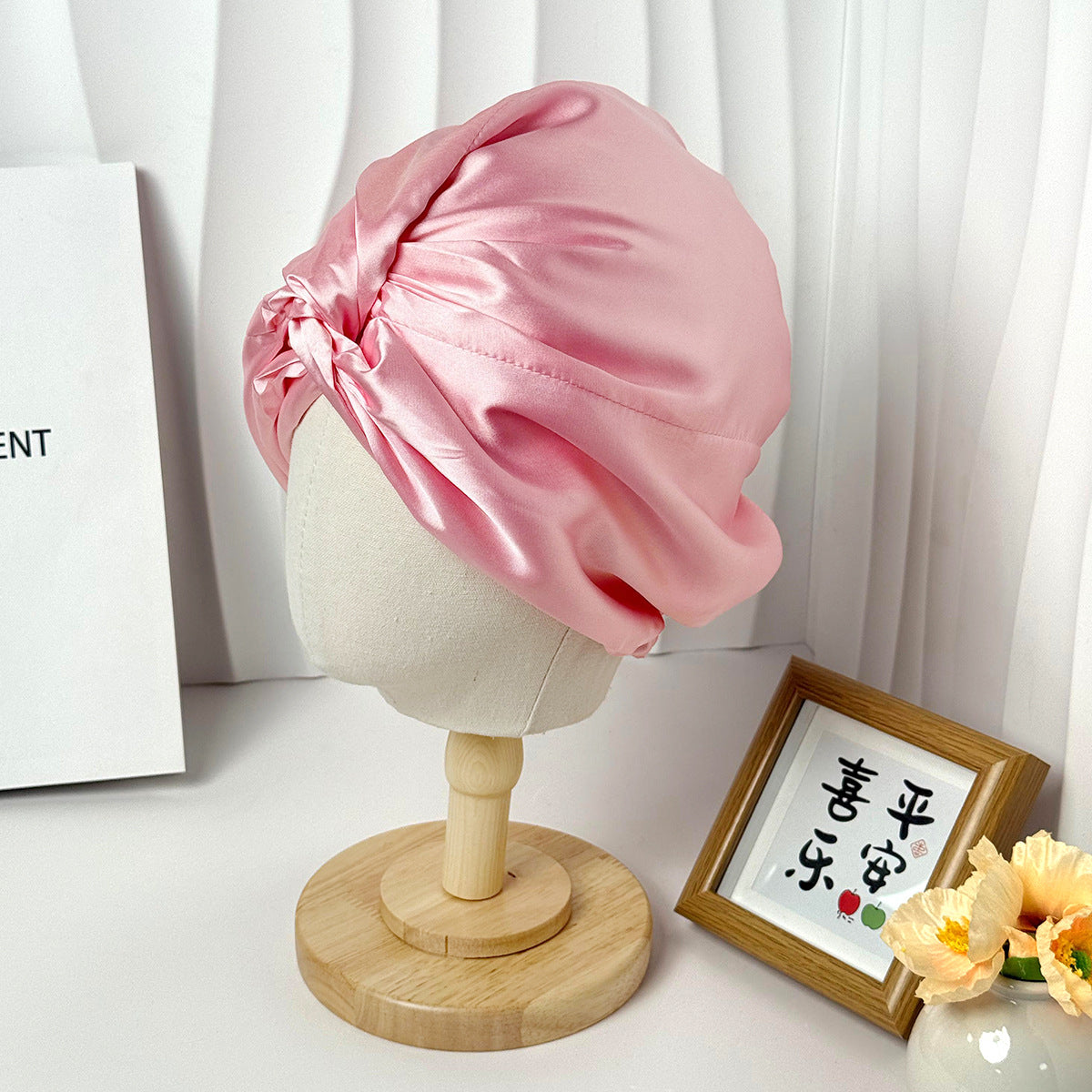 Double-Layer Adjustable Satin Imitation Silk Hair Care Cap