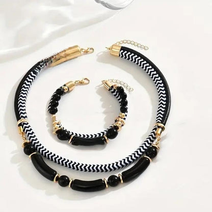 Double Layer Braided Rope Jewelry Set