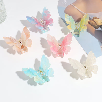 Double-layer Butterfly Gradient Pearlescent Hair Clip