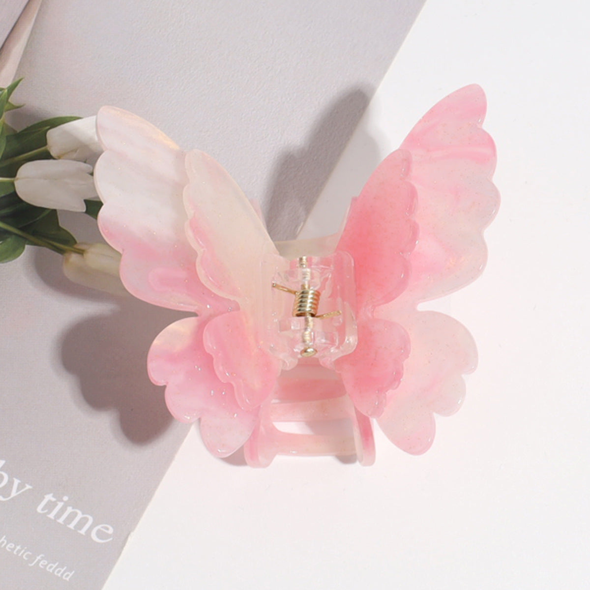 Double-layer Butterfly Gradient Pearlescent Hair Clip