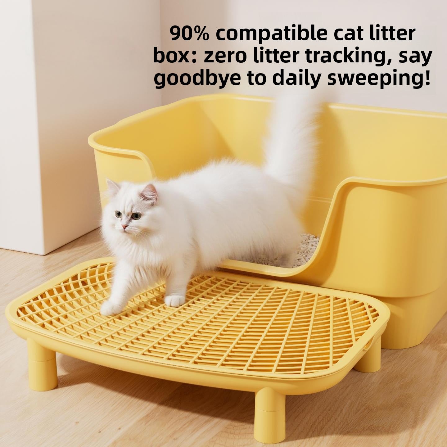 Double-Layer Cat Litter Control Mat with Removable Pads
