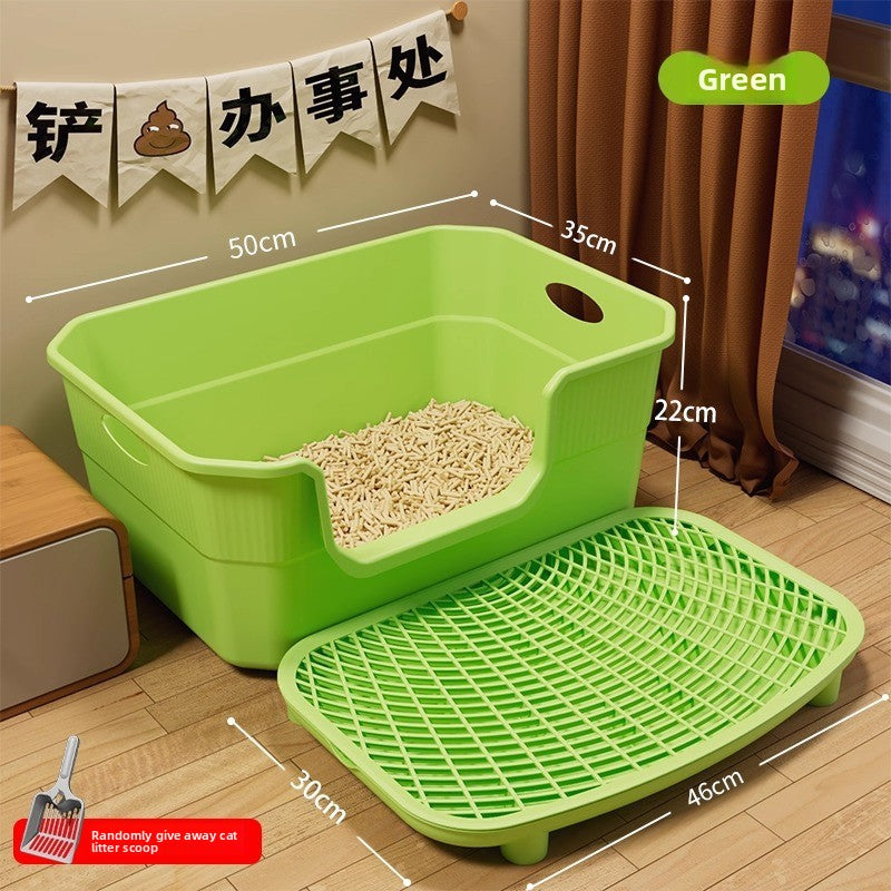 Double-Layer Cat Litter Control Mat with Removable Pads