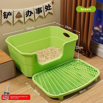 Double-Layer Cat Litter Control Mat with Removable Pads