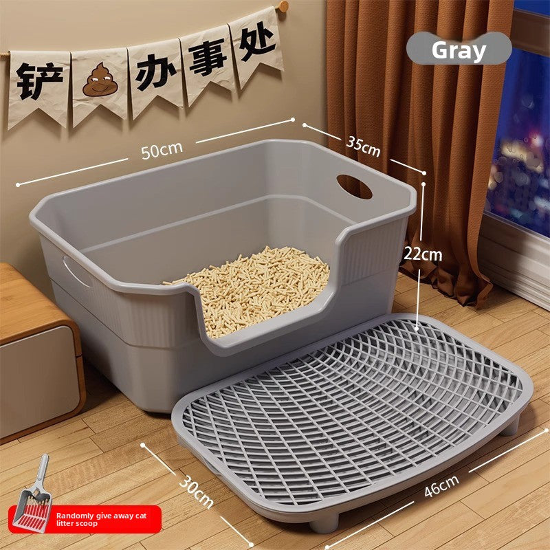 Double-Layer Cat Litter Control Mat with Removable Pads