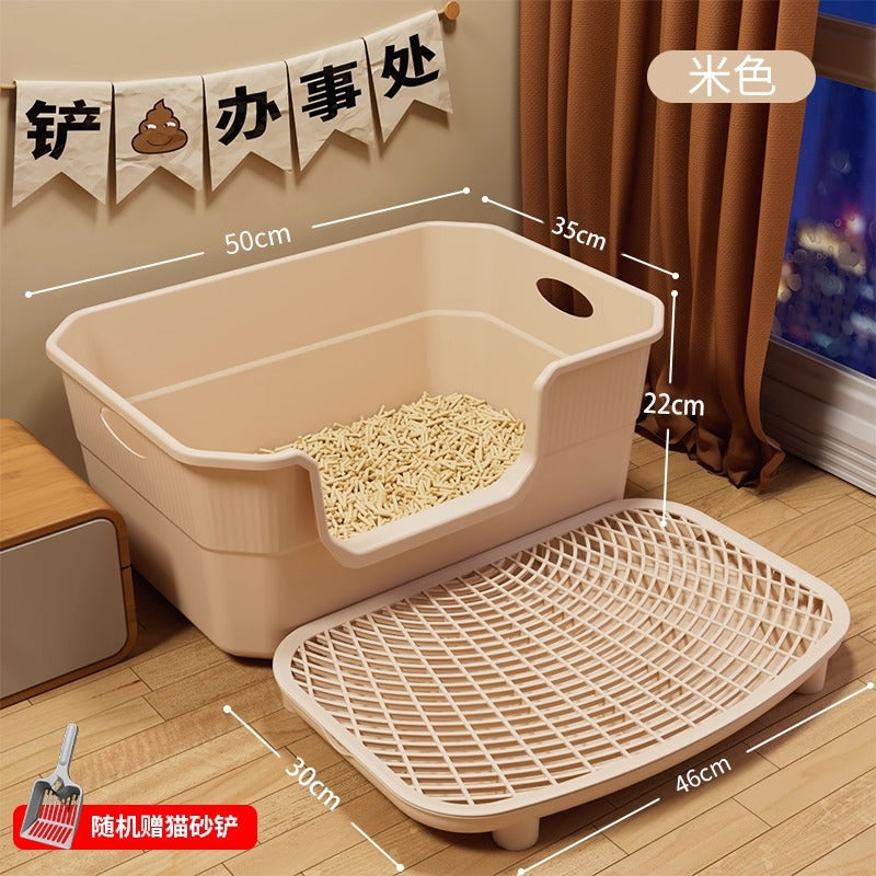 Double-Layer Cat Litter Control Mat with Removable Pads