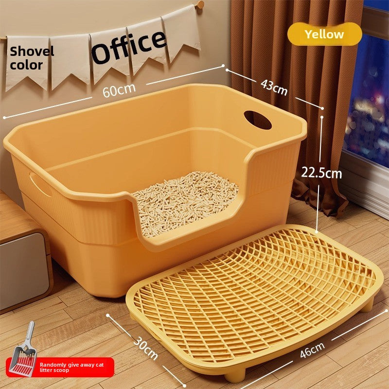Double-Layer Cat Litter Control Mat with Removable Pads