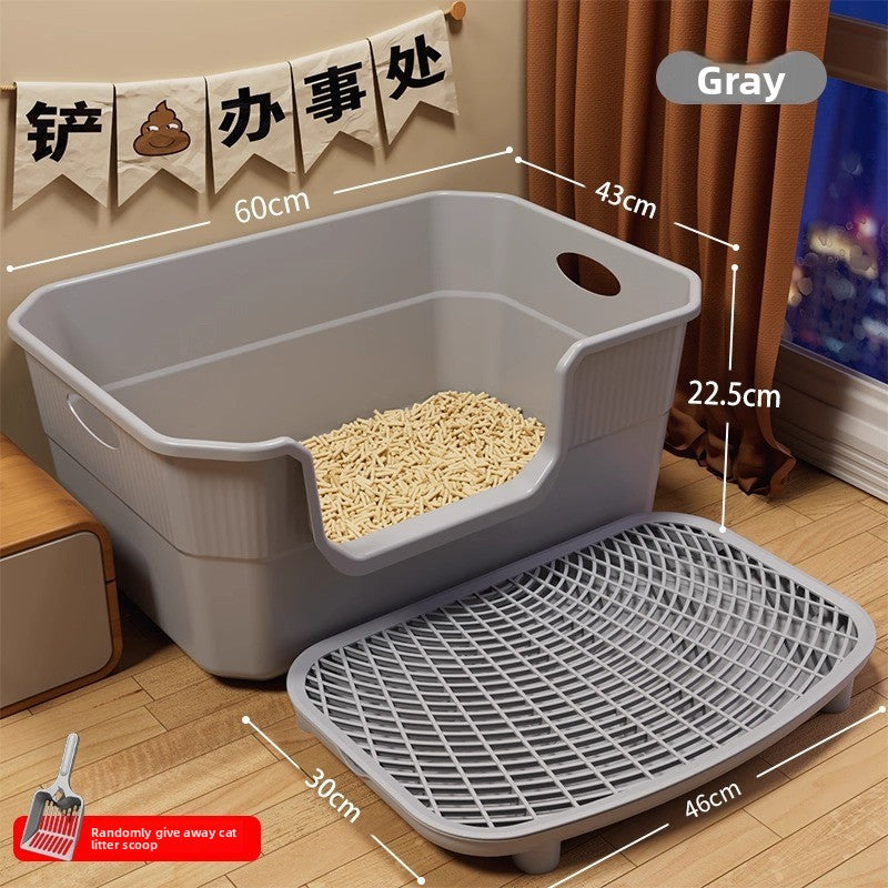 Double-Layer Cat Litter Control Mat with Removable Pads