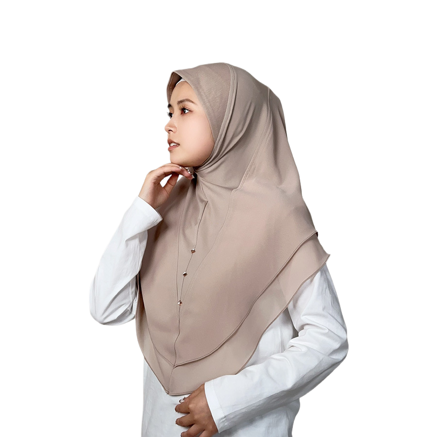 Double-layer chiffon chin headscarf