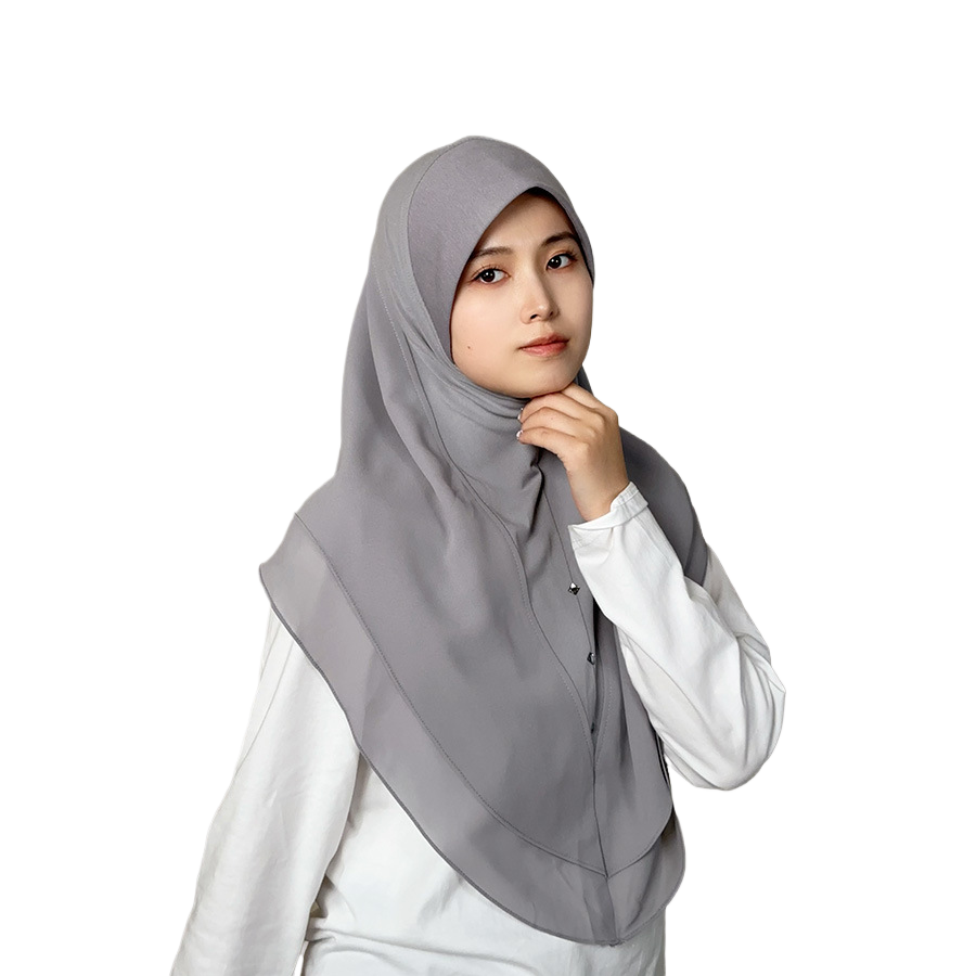 Double-layer chiffon chin headscarf