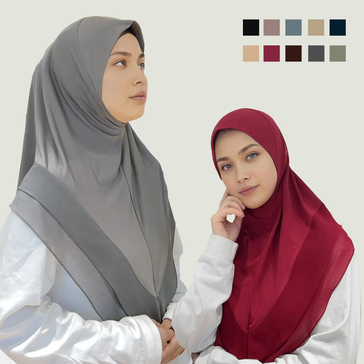 Double-layer chiffon chin headscarf