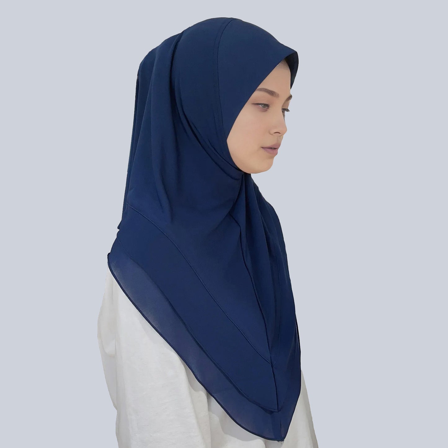 Double-layer chiffon chin headscarf
