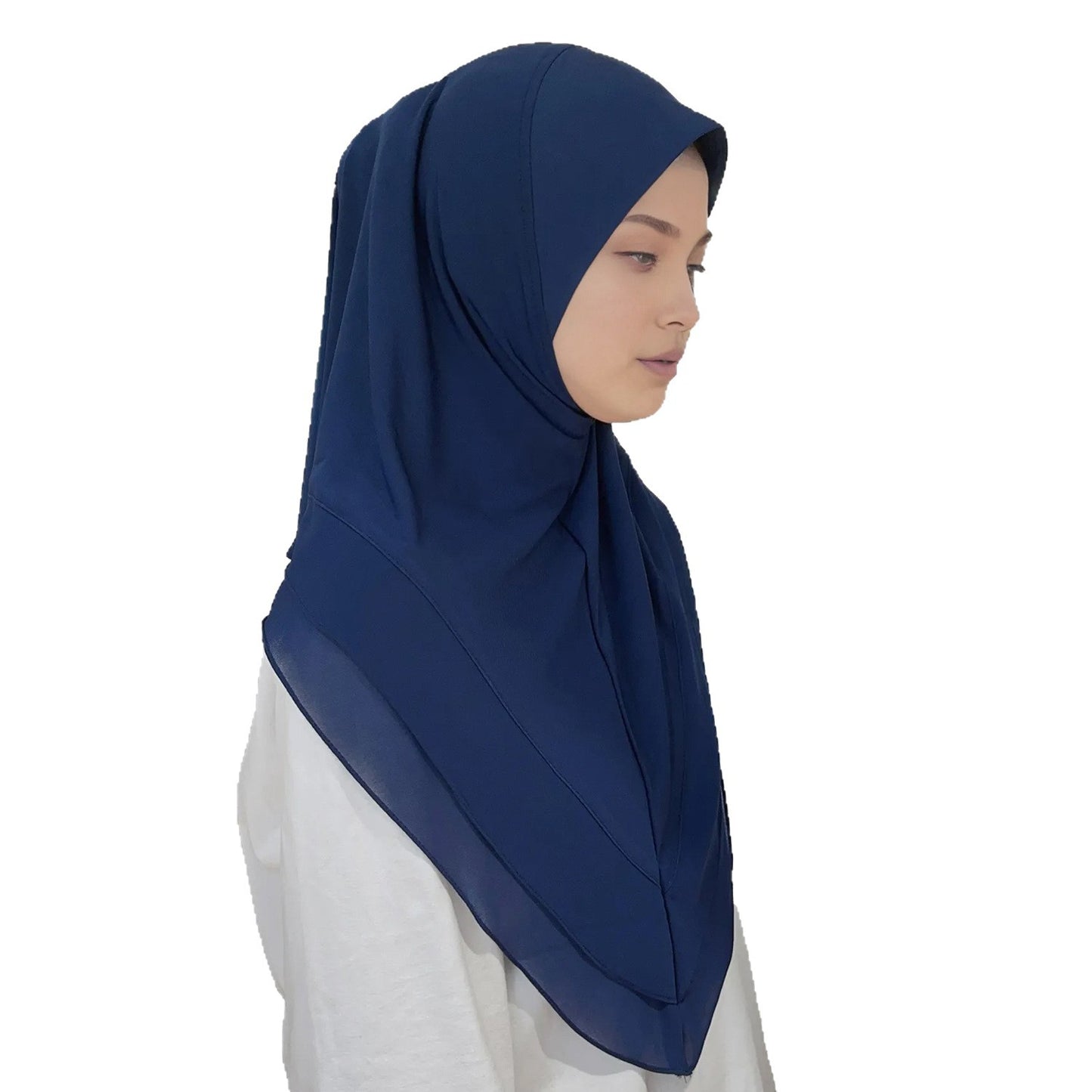Double-layer chiffon chin headscarf