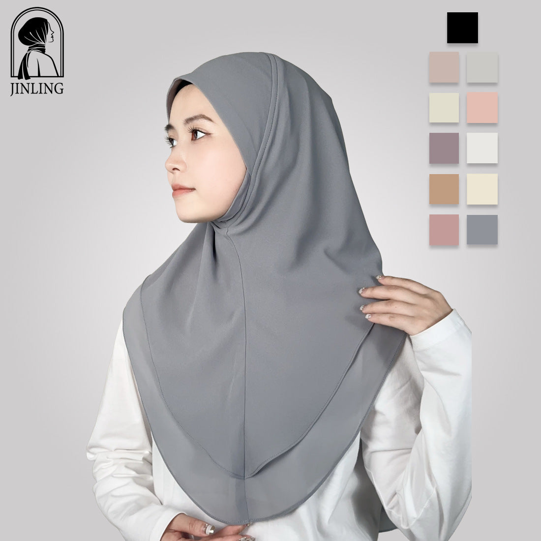 Double-Layer Chiffon Headscarf for Women