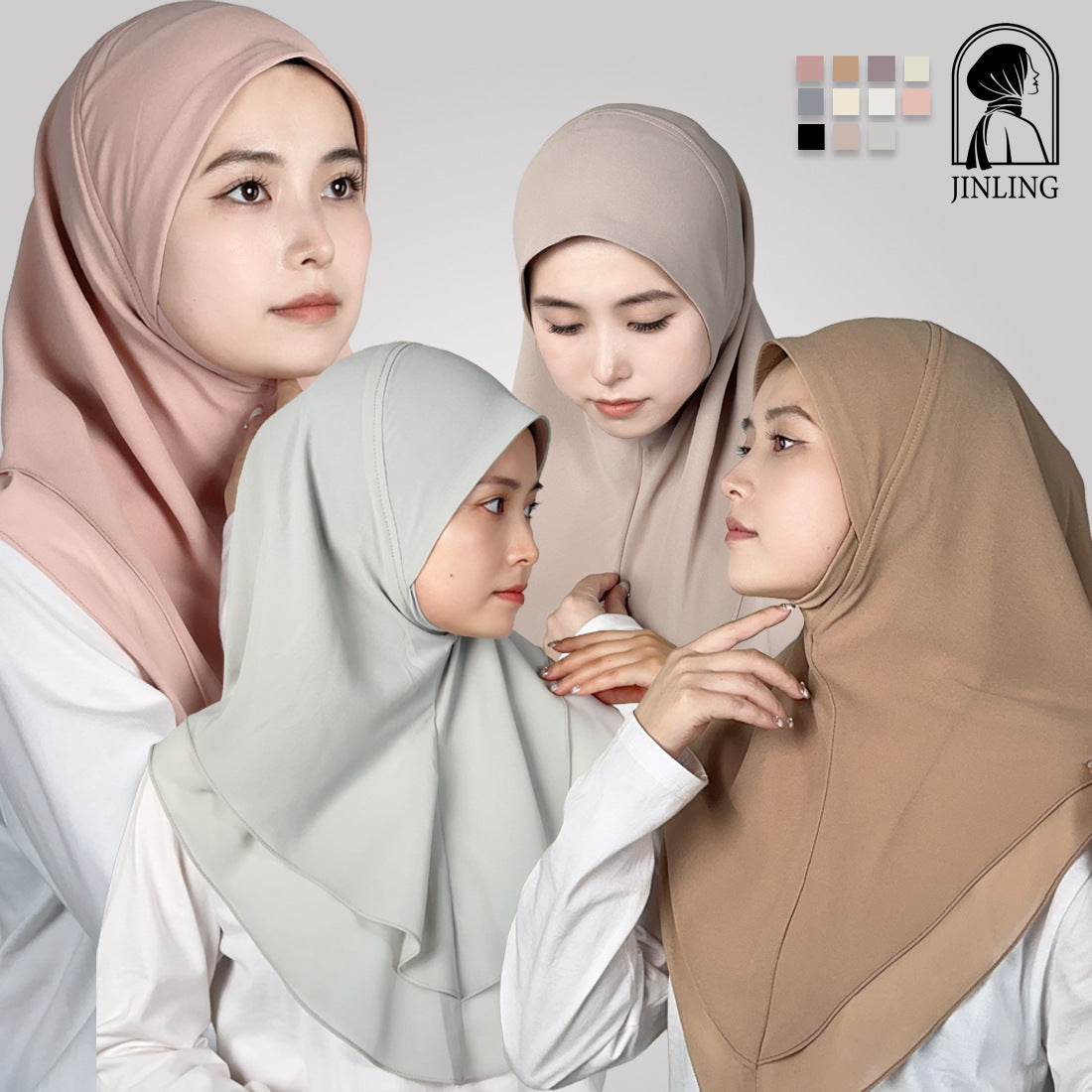 Double-layer chiffon headscarf