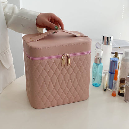 Double-layer cosmetic storage box
