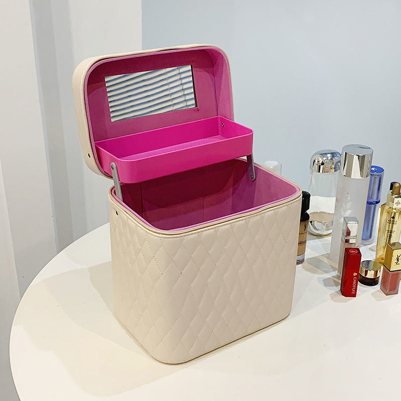Double-layer cosmetic storage box